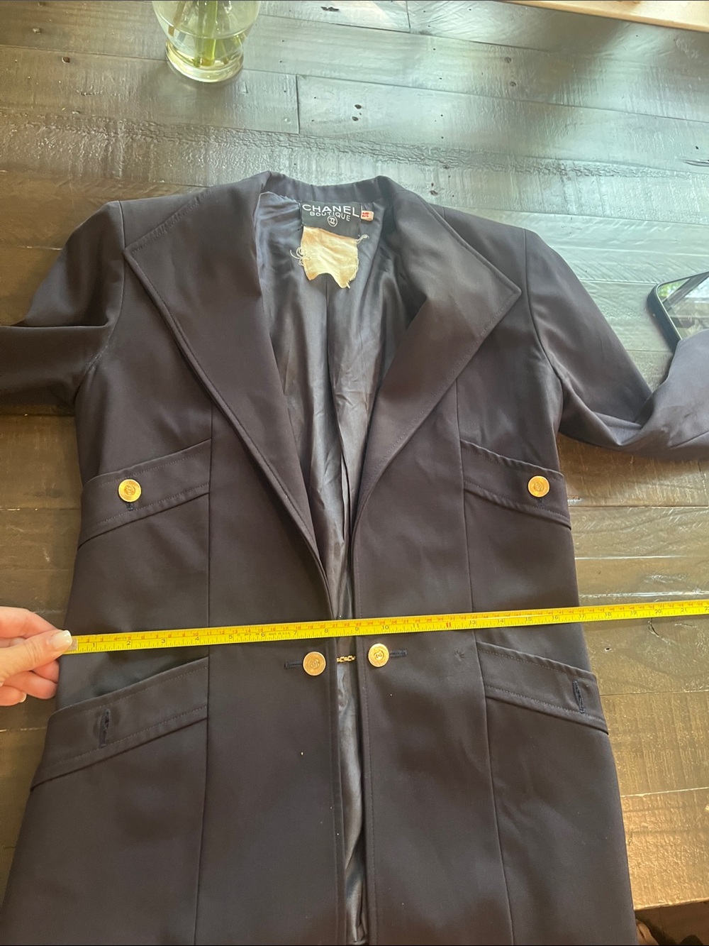 CHANEL Dark Navy Blazer with Gold Buttons - Picture 15 of 16